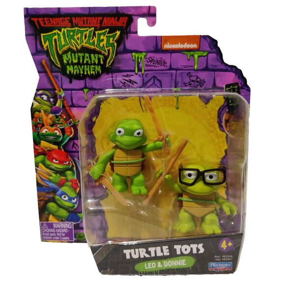 TMNT Mutant Mayhem Turtle Tots Leo & Donnie Teenage Mutant Ninja Turtle NEW - Picture 5 of 8